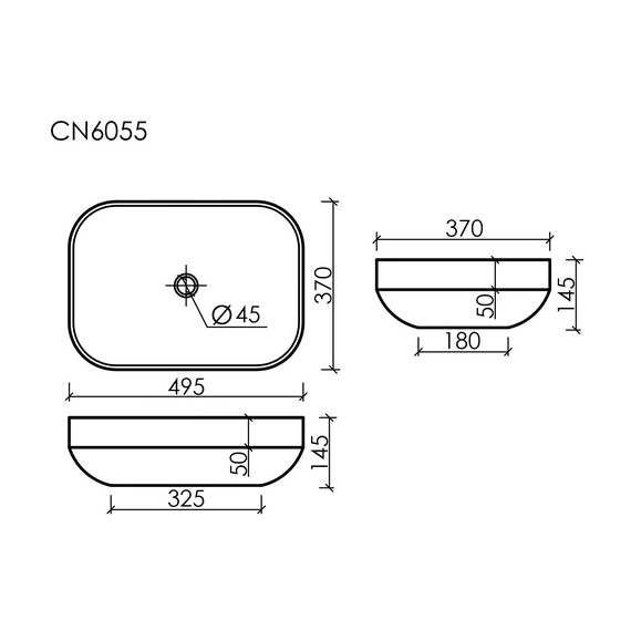 Раковина-чаша Ceramicanova Element 50 см CN6055MW, белый матовый фото 14