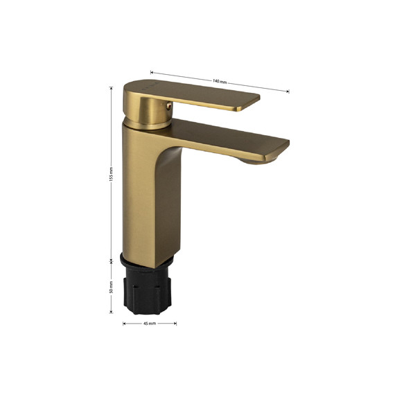 Смеситель для раковины Fabia 9838, матовое золото - 2 Смеситель для раковины Fabia 9838, матовое золото фото 2
