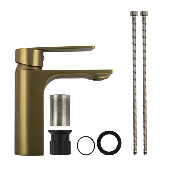 Смеситель для раковины Fabia 9838, матовое золото - 3 Смеситель для раковины Fabia 9838, матовое золото фото 3