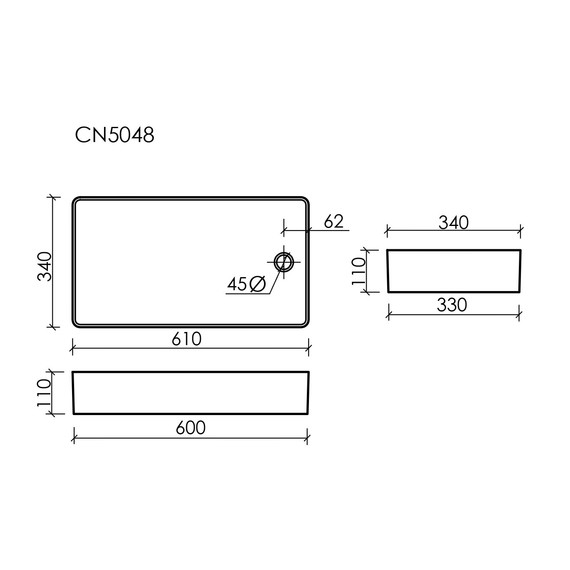 Раковина-чаша Ceramicanova Element 62 см CN5048 фото 9