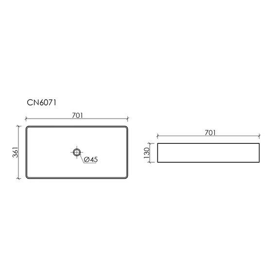 Раковина-чаша Ceramicanova Element 70 см CN6071MB, чёрный матовый фото 6