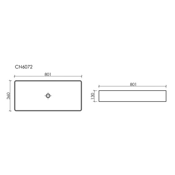 Раковина-чаша Ceramicanova Element 80 см CN6072MB, чёрный матовый фото 6