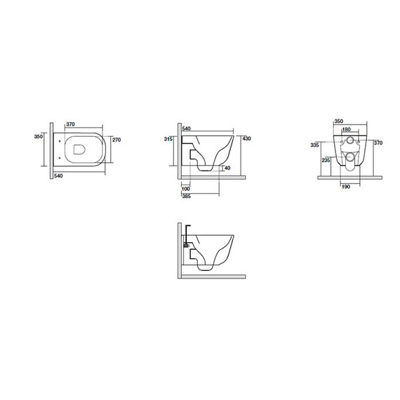 Унитаз подвесной безободковый Kerasan Tribeca 511489, Ferro matt - 2 Унитаз подвесной безободковый Kerasan Tribeca 511489, Ferro matt фото 2
