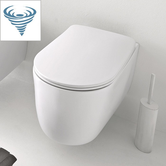 Унитаз подвесной безободковый Kerasan Nolita 531530, белый матовый (Система смыва торнадо) -  Унитаз подвесной безободковый Kerasan Nolita 531530, белый матовый (Система смыва торнадо) фото