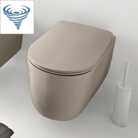 Унитаз подвесной безободковый Kerasan Nolita 531581, Коричневый орех (Система смыва торнадо) -  Унитаз подвесной безободковый Kerasan Nolita 531581, Коричневый орех (Система смыва торнадо) фото