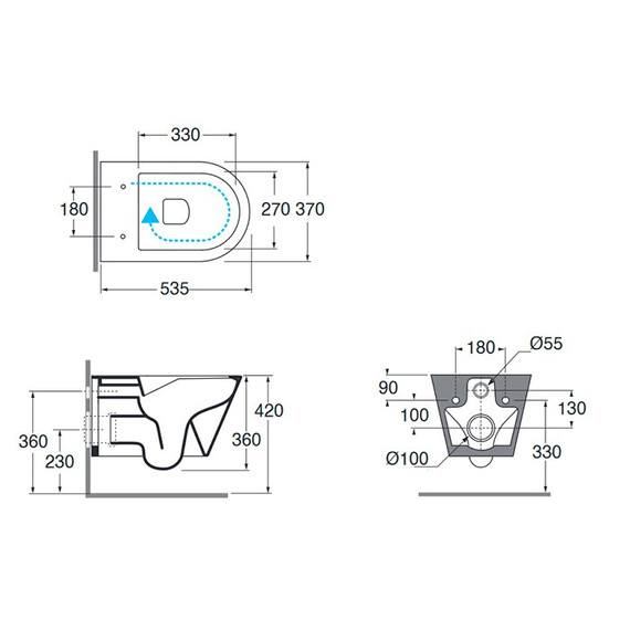 Унитаз подвесной Azzurra Forma FMVKSPE0000WBI с крышкой микролифт (Система смыва торнадо) фото 2