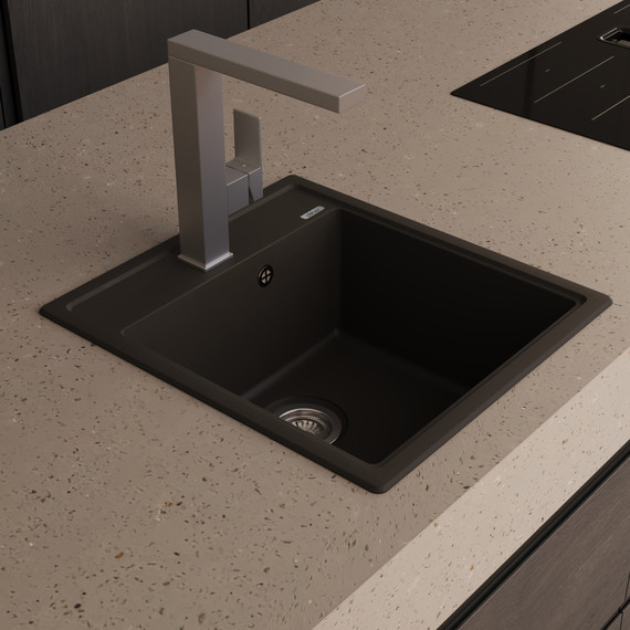 Кухонная мойка Abber Quarz AQ2901B, чёрный фото 2