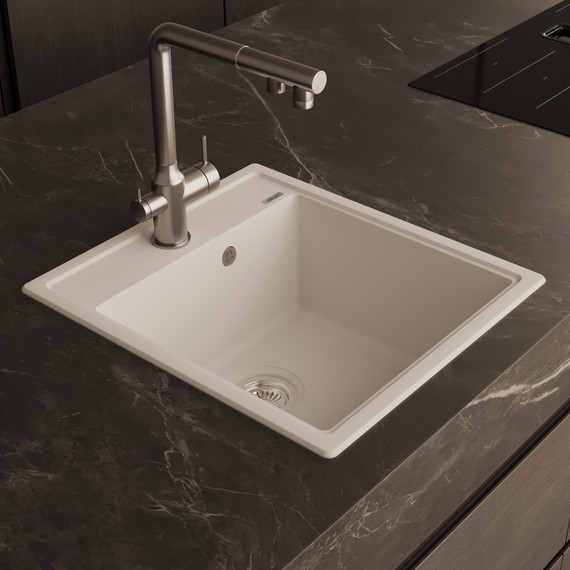 Кухонная мойка Abber Quarz AQ2901W, белый фото 2