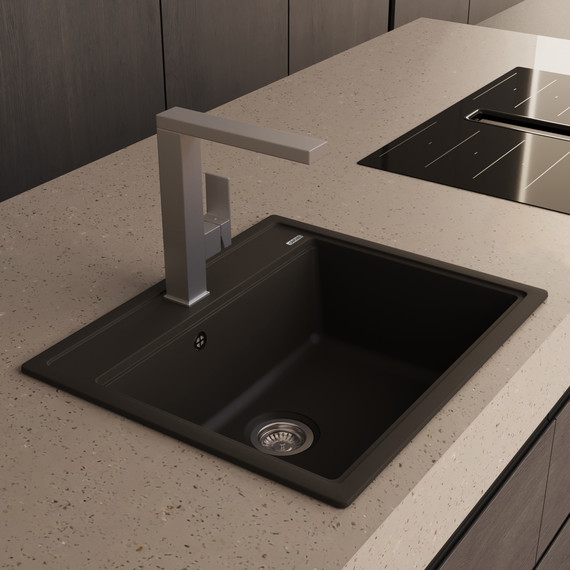 Кухонная мойка Abber Quarz AQ2902B, чёрный фото 2