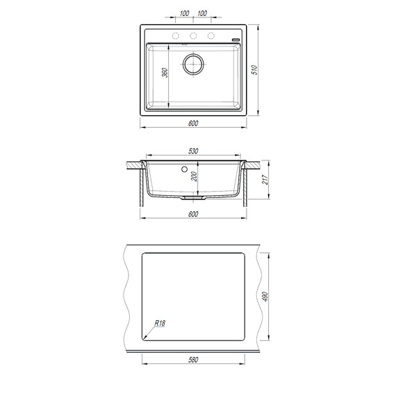 Кухонная мойка Abber Quarz AQ2902B, чёрный фото 7