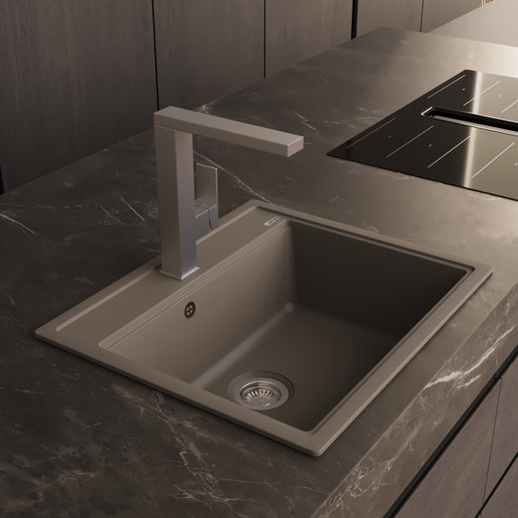 Кухонная мойка Abber Quarz AQ2902G, серый фото 2