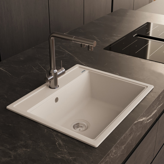 Кухонная мойка Abber Quarz AQ2902W, белый фото 2