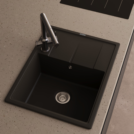 Кухонная мойка Abber Quarz AQ2903B, чёрный фото 2