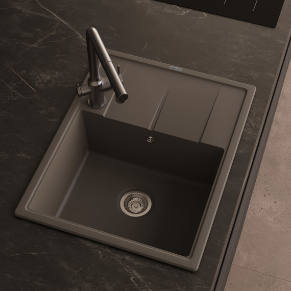 Кухонная мойка Abber Quarz AQ2903G, серый фото 2