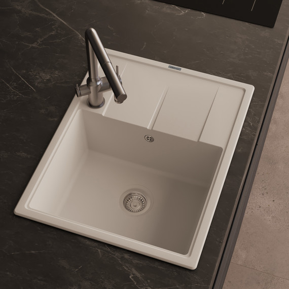 Кухонная мойка Abber Quarz AQ2903W, белый фото 2