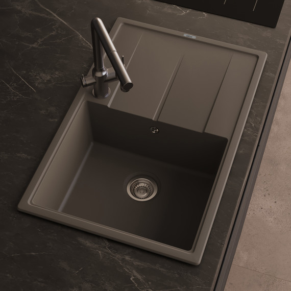 Кухонная мойка Abber Quarz AQ2904G, серый фото 2