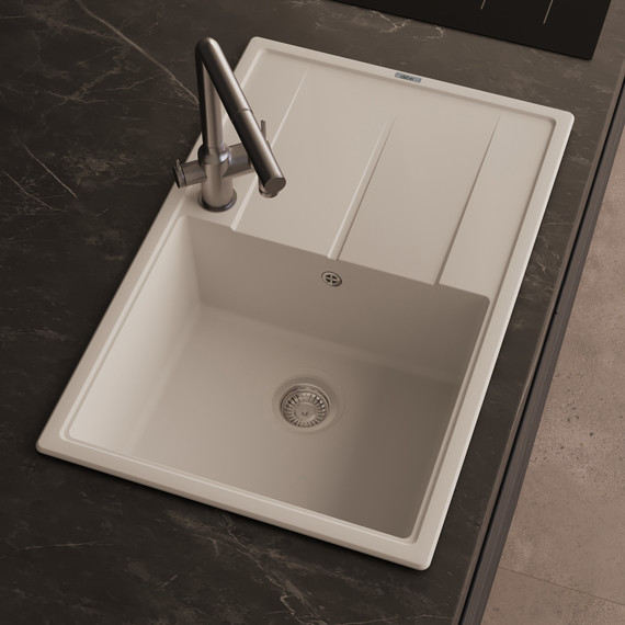 Кухонная мойка Abber Quarz AQ2904W, белый фото 2