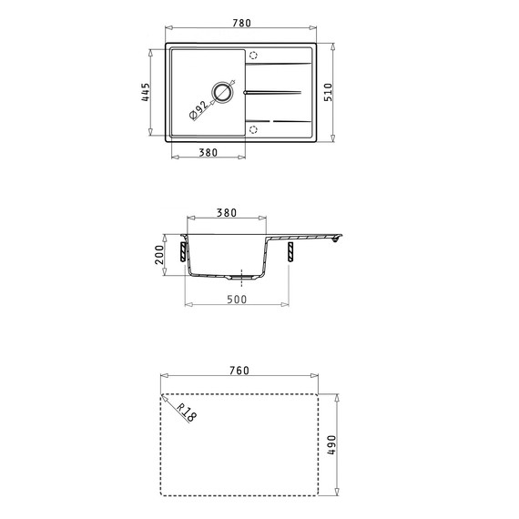 Кухонная мойка Abber Quarz AQ2904W, белый фото 7