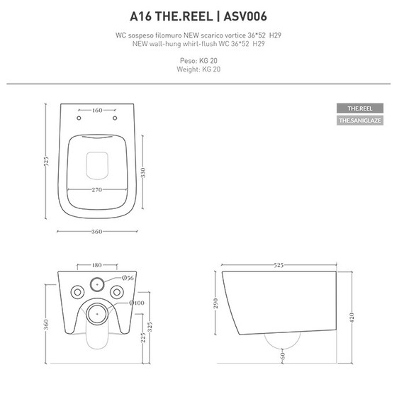 Унитаз подвесной безободковый ArtCeram A16 ASV006 41 00, matera (Система смыва торнадо) - 3 Унитаз подвесной безободковый ArtCeram A16 ASV006 41 00, matera (Система смыва торнадо) фото 3