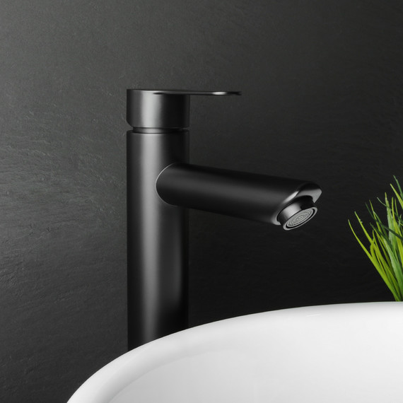 Смеситель для раковины высокий Fixsen NORDIC FX-8809B, чёрный фото 2