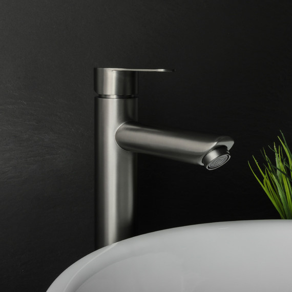 Смеситель для раковины высокий Fixsen NORDIC FX-8809F, графит фото 2