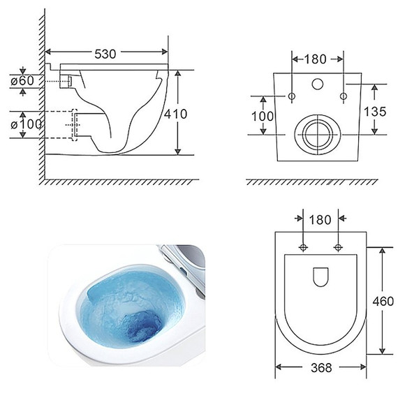 Унитаз подвесной безободковый Azario Fora AZ-0017-UQ3 с крышкой микролифт (Система смыва торнадо) - 18 Унитаз подвесной безободковый Azario Fora AZ-0017-UQ3 с крышкой микролифт (Система смыва торнадо) фото 18