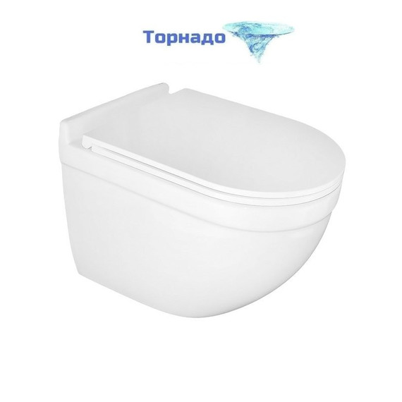Унитаз подвесной безободковый Azario Fora AZ-0017-UQ3 с крышкой микролифт (Система смыва торнадо) -  Унитаз подвесной безободковый Azario Fora AZ-0017-UQ3 с крышкой микролифт (Система смыва торнадо) фото