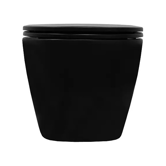 Унитаз подвесной безободковый Azario Grado AZ-0046-UQ3-MB с крышкой микролифт, чёрный матовый (Система смыва торнадо) фото 12