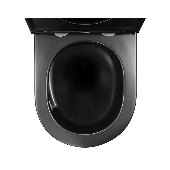 Унитаз подвесной безободковый Azario Grado AZ-0046-UQ3-MB с крышкой микролифт, чёрный матовый (Система смыва торнадо) фото 8