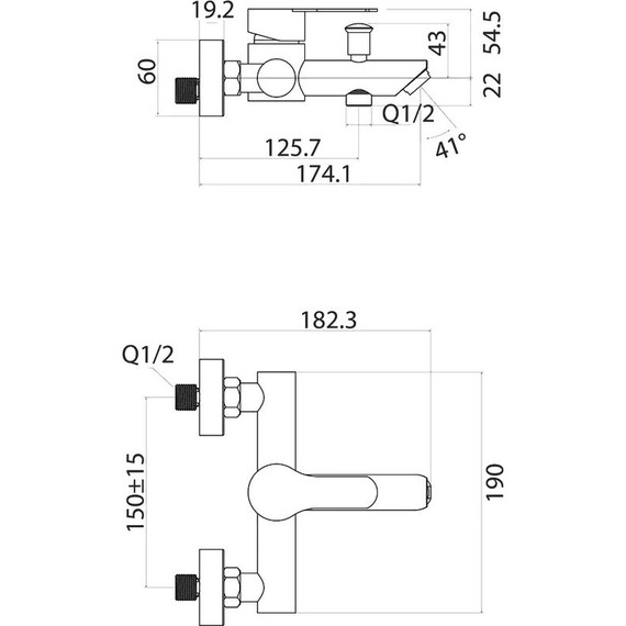Смеситель для ванны Fixsen NORDIC FX-8803 фото 8