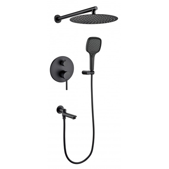 Душевая система для ванны Grocenberg GB5001BL, чёрный матовый фото 2