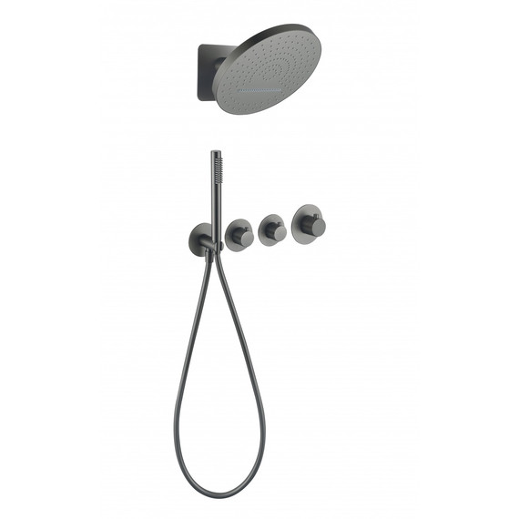 Душевая система для душа с термостатом Grocenberg GB5020BG, графит фото 