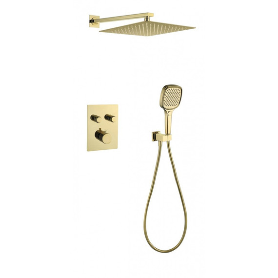Душевая система для душа с термостатом Grocenberg GB5040GO, золото фото 