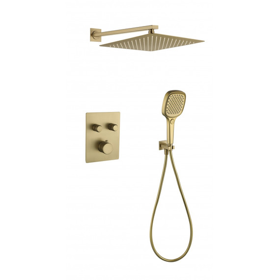 Душевая система для душа с термостатом Grocenberg GB5040MG, матовое золото фото 