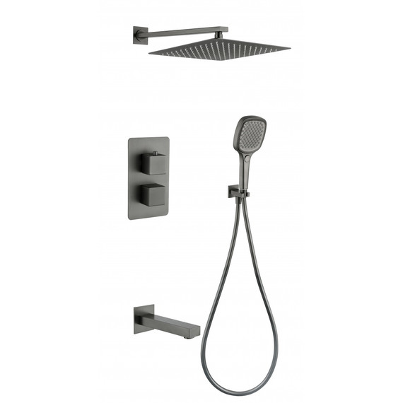 Душевая система для душа с термостатом Grocenberg GB5050BG, графит фото 