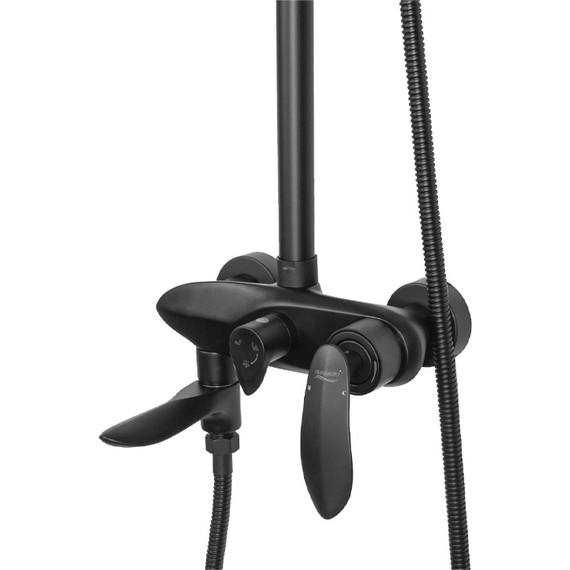 Душевая стойка с изливом Grocenberg GB7001BL, чёрный фото 2