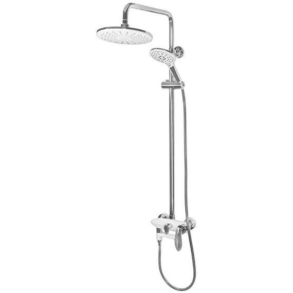 Душевая стойка с изливом Grocenberg GB7001WC, белый хром фото 2