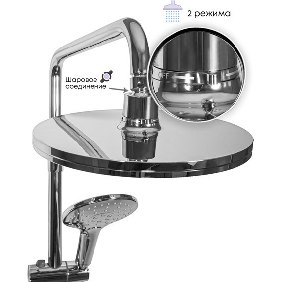 Душевая стойка с изливом Grocenberg GB7001CR фото 3