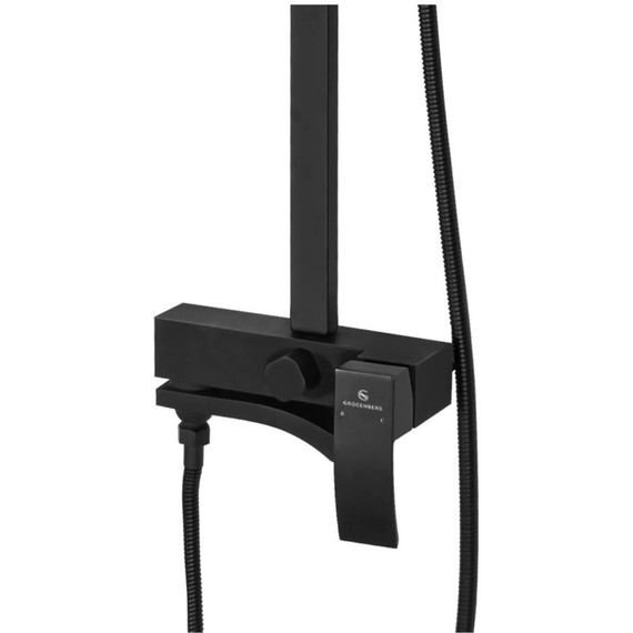 Душевая стойка с изливом Grocenberg GB7007-1BL, чёрный матовый фото 5