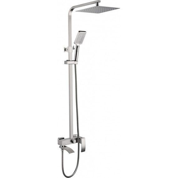 Душевая стойка с изливом Grocenberg GB7007-1NK, никель фото 