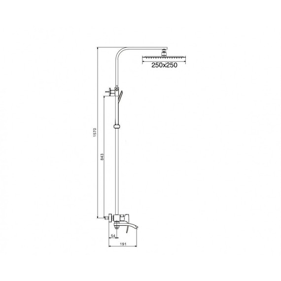 Душевая стойка с изливом Grocenberg GB7007-1WC, белый хром фото 2