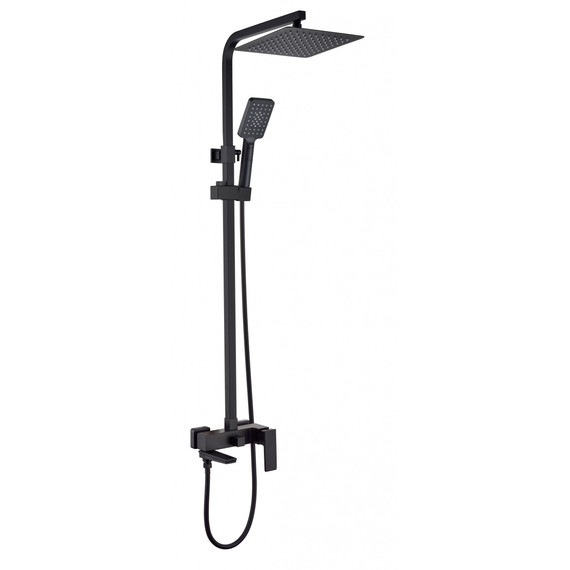 Душевая стойка с изливом Grocenberg GB7008BL, чёрный матовый фото 