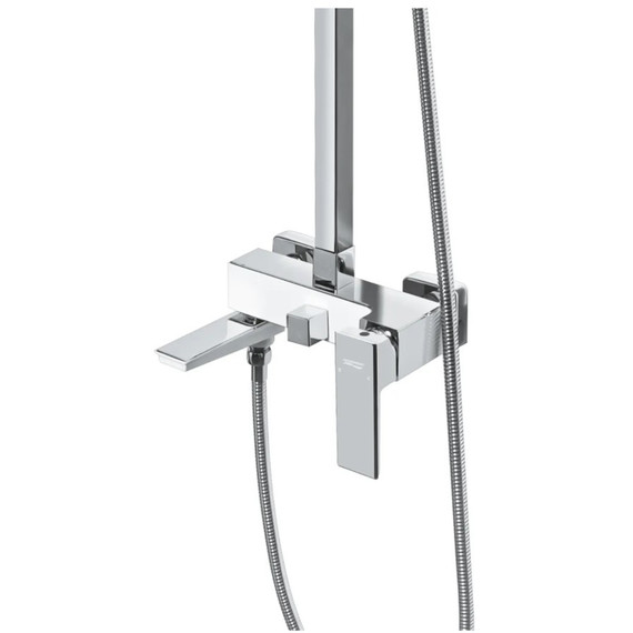 Душевая стойка с изливом Grocenberg GB7008WC, белый хром фото 2