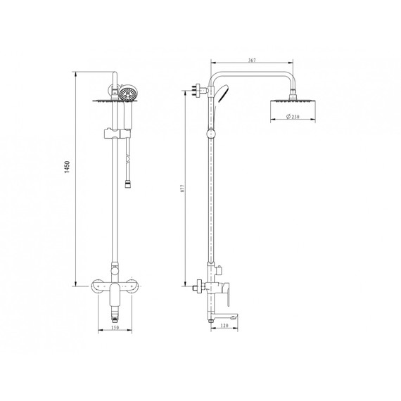 Душевая стойка с изливом Grocenberg GB7009CR фото 2
