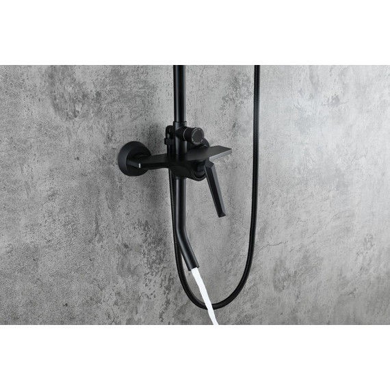 Душевая стойка с изливом Grocenberg GB7025BL, чёрный матовый фото 2