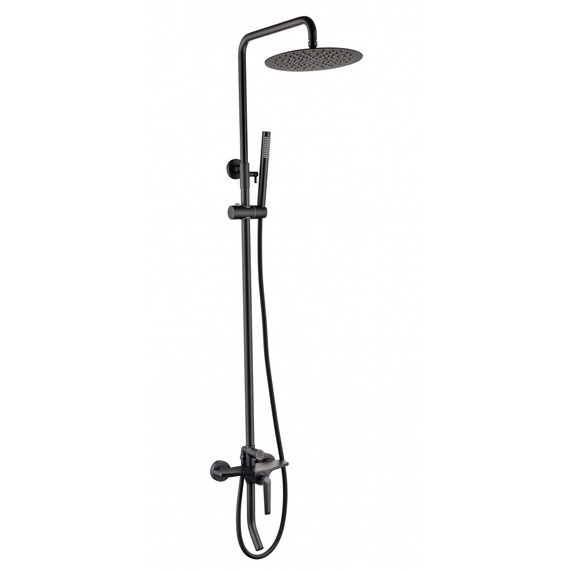 Душевая стойка с изливом Grocenberg GB7025BL, чёрный матовый фото 