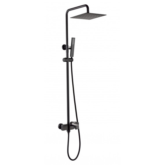 Душевая стойка с изливом Grocenberg GB7090BL, чёрный матовый фото 