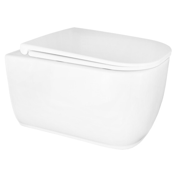 Унитаз подвесной безободковый Azario RIANO AZ-2808E с крышкой микролифт (Система смыва торнадо) фото 2