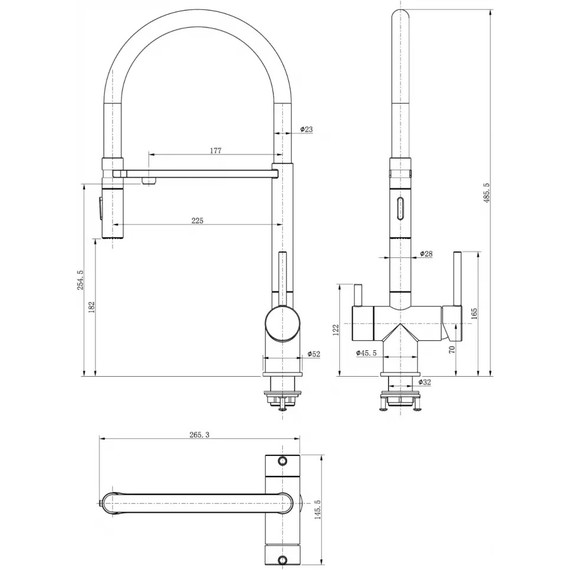Смеситель для кухни Grocenberg GB4096BL, чёрный матовый фото 4