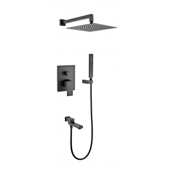 Душевая система для ванны Grocenberg GB5089BL-1, чёрный матовый фото 